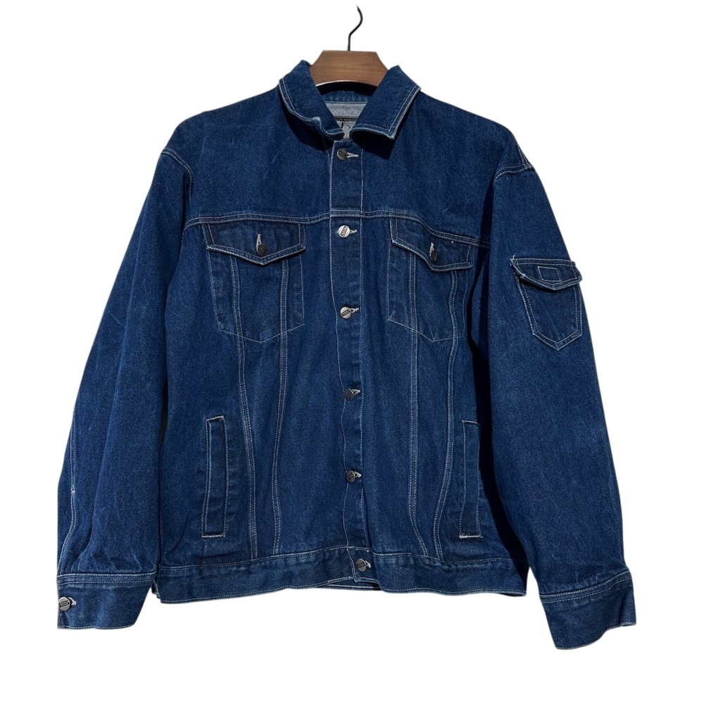 JORDAN CRAIG Vintage Legacy Denim Trucker Jean Jacket Streetwear‎ 3XL
